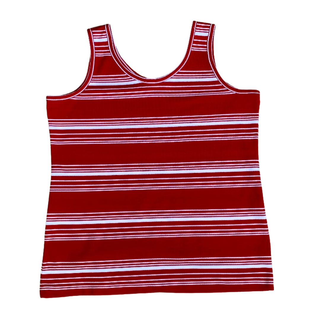 1980s Red and White Striped Tank Top by Women's World