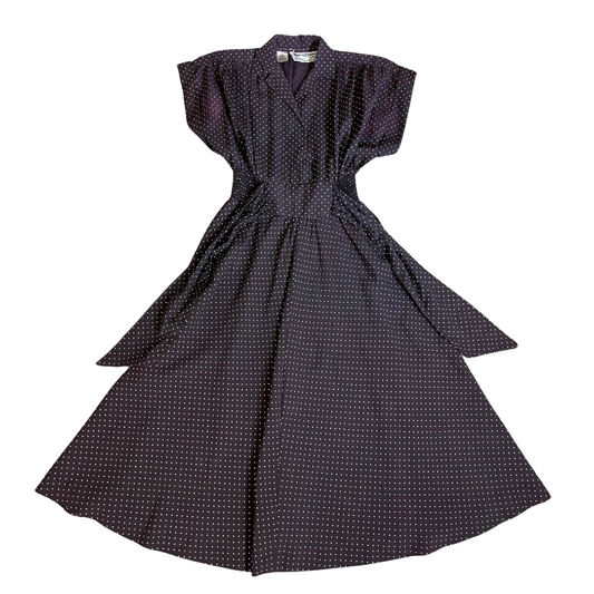 1970s Brown Polka Dot Collared School Dress by Young Edwardian, Arpeja