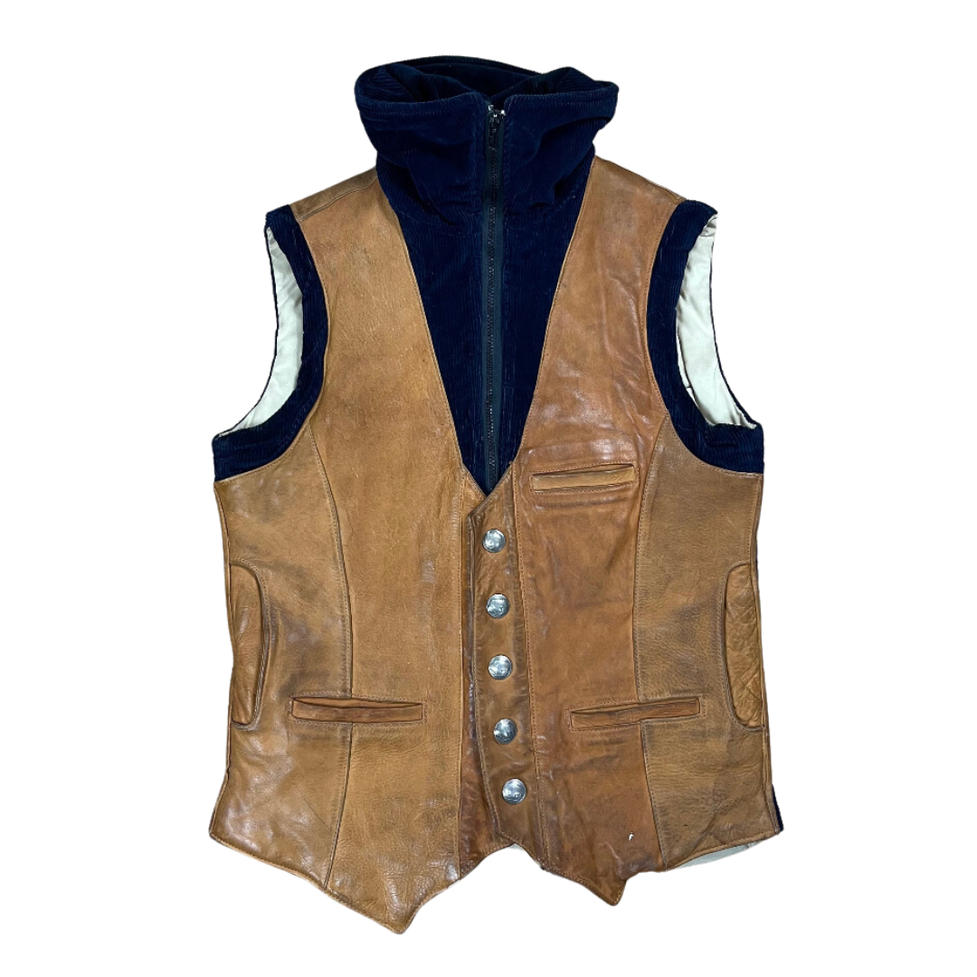 1970s Leather and Corduroy Vest by Storm Mountain Sportswear