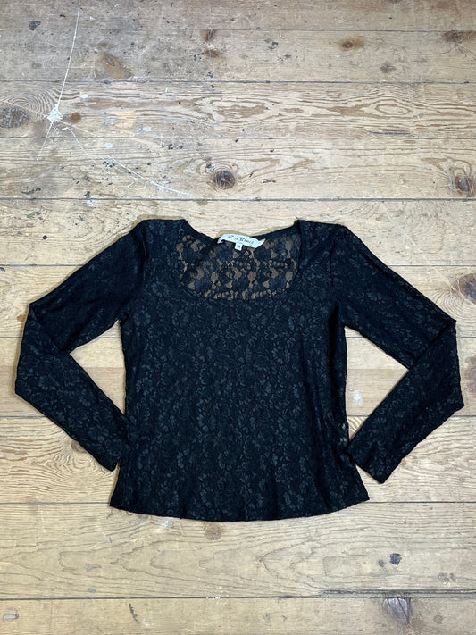 Y2K Era Black Lace Top by Paris Blues