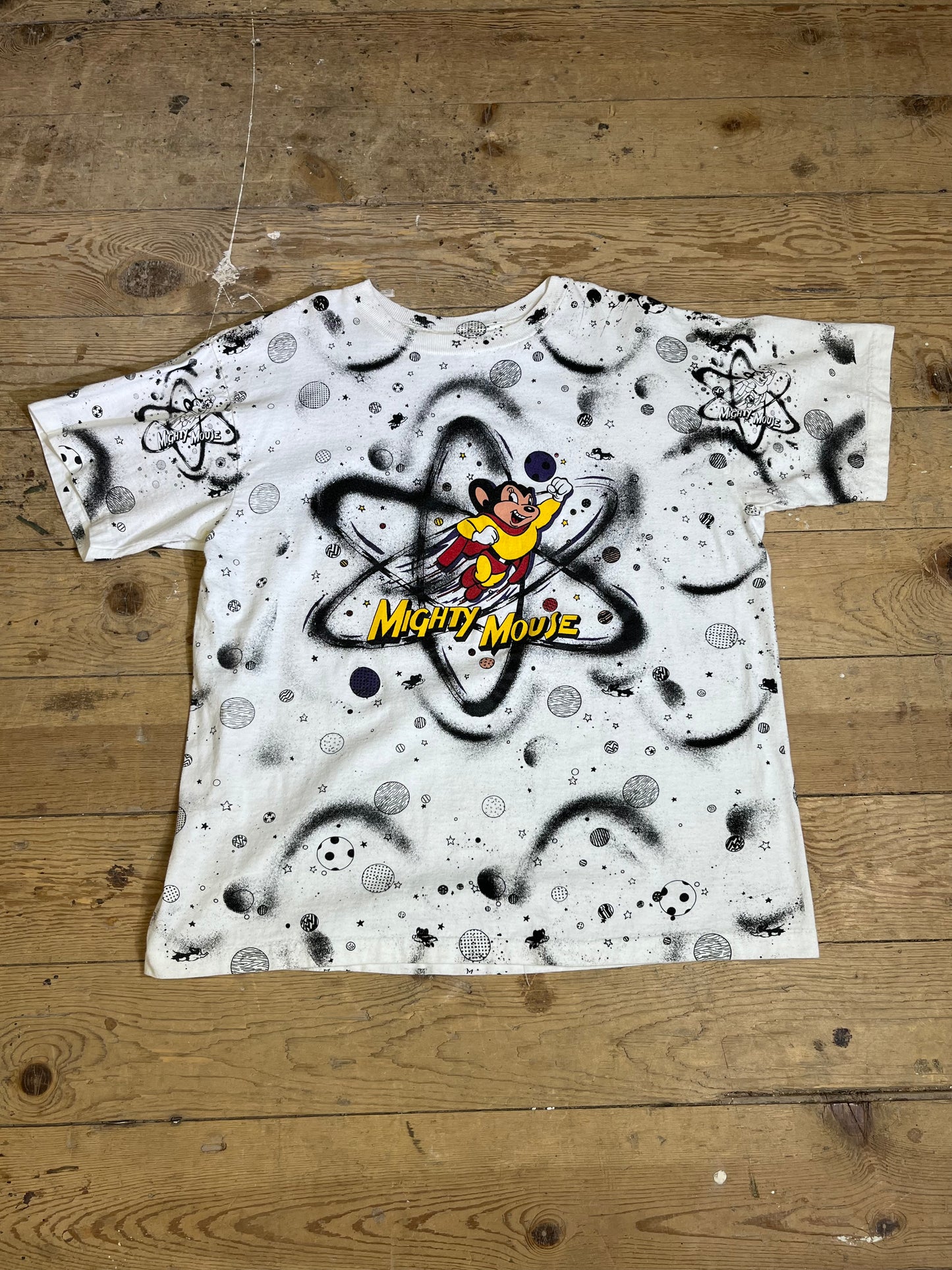 Rare 1991 Mighty Mouse Graphic T-Shirt by Swago T-Shirts