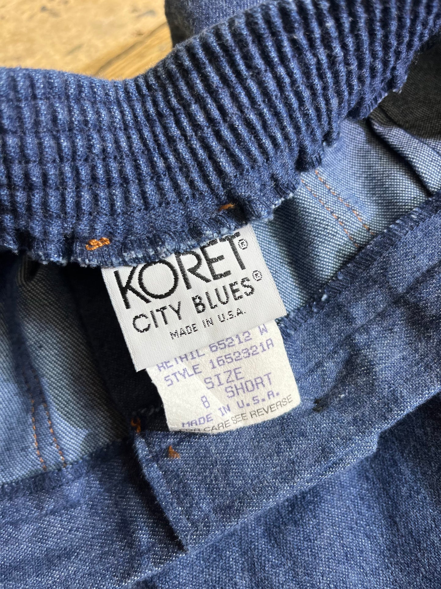 1970s Dark Wash Poly Denim Trousers by Koret City Blues