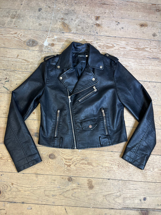 Vegan Leather Black Moto-Jacket by L'Olive Verte