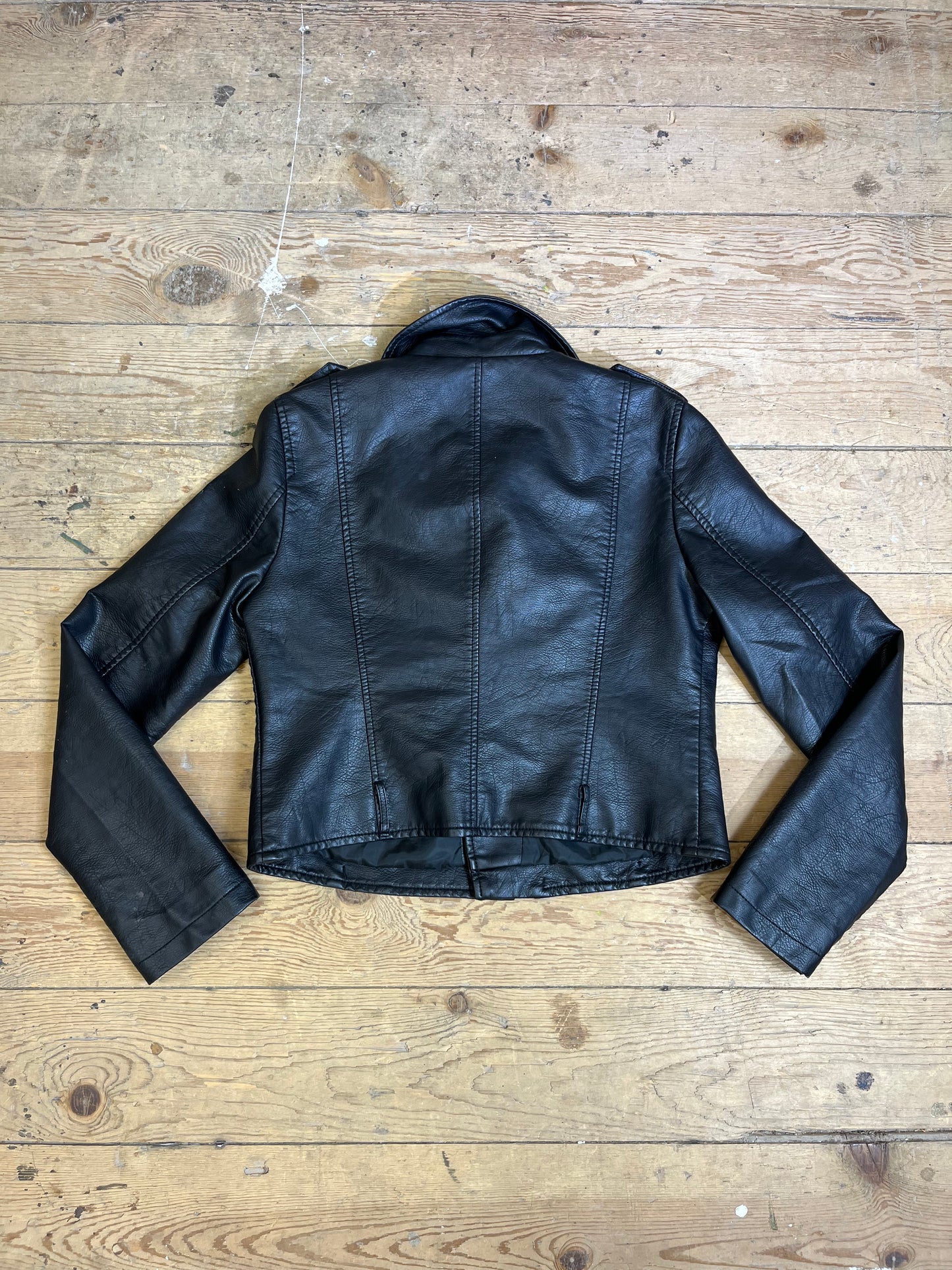 Vegan Leather Black Moto-Jacket by L'Olive Verte