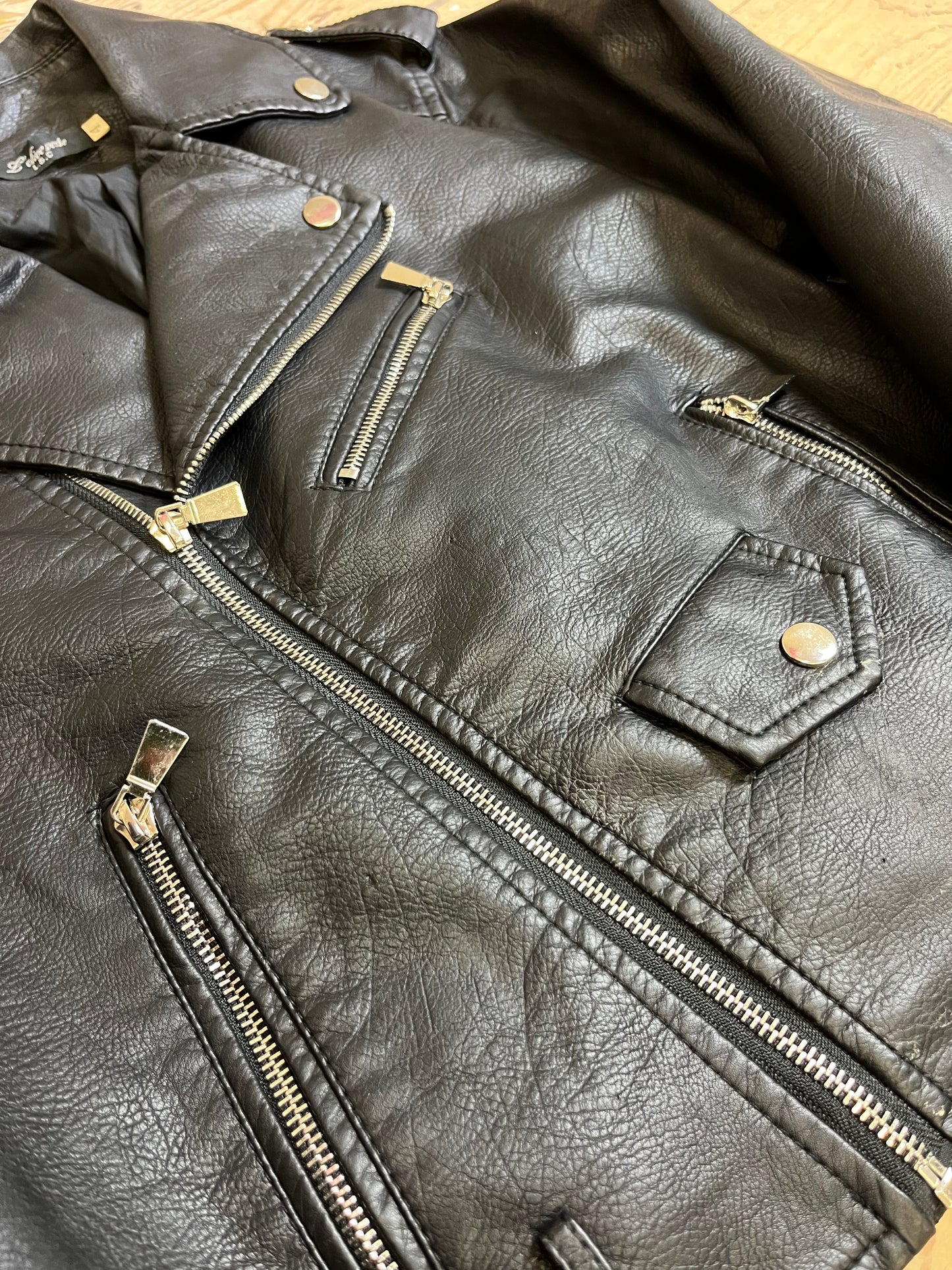 Vegan Leather Black Moto-Jacket by L'Olive Verte