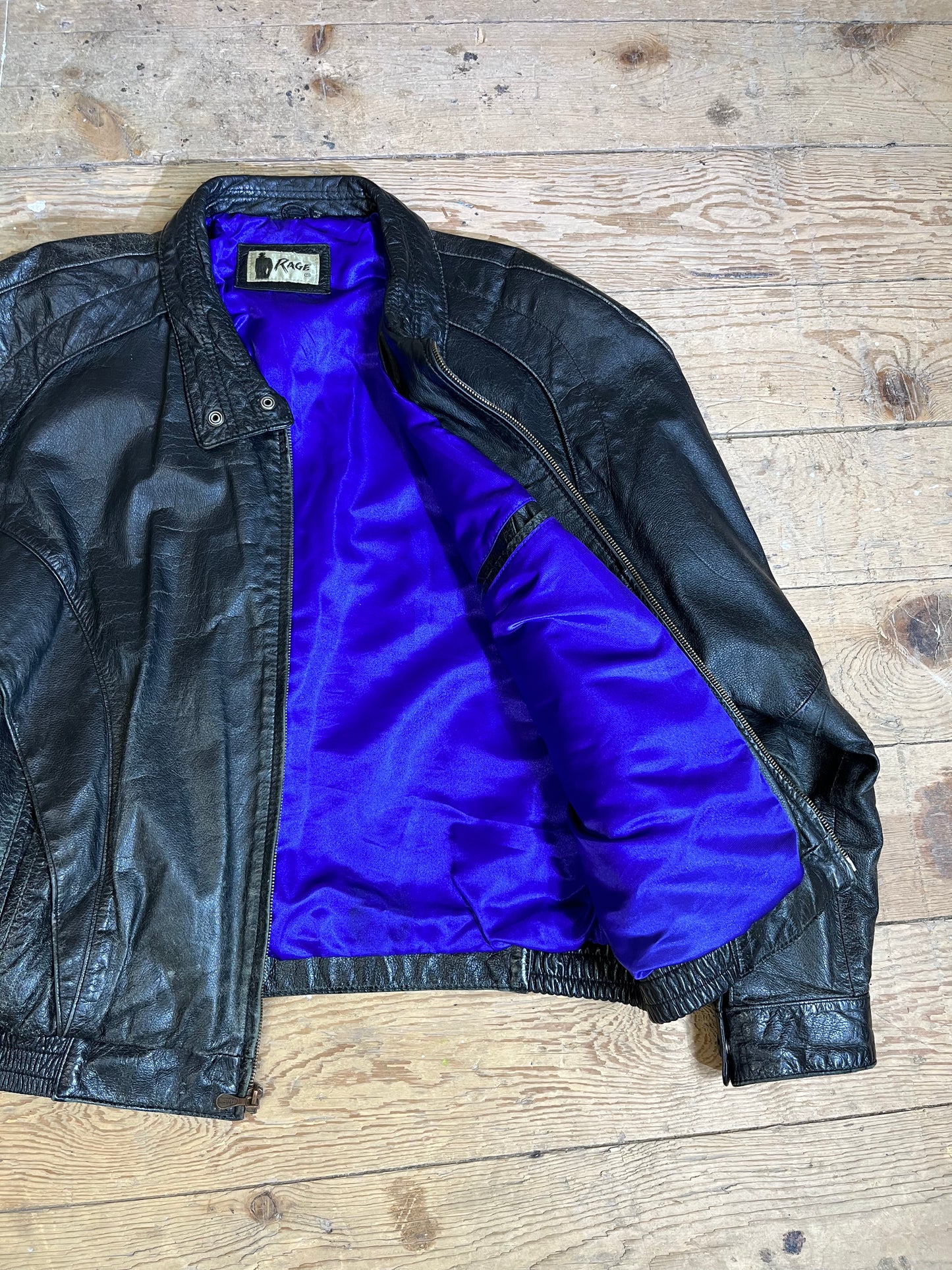 1980's Black Leather Jacket by RAGE