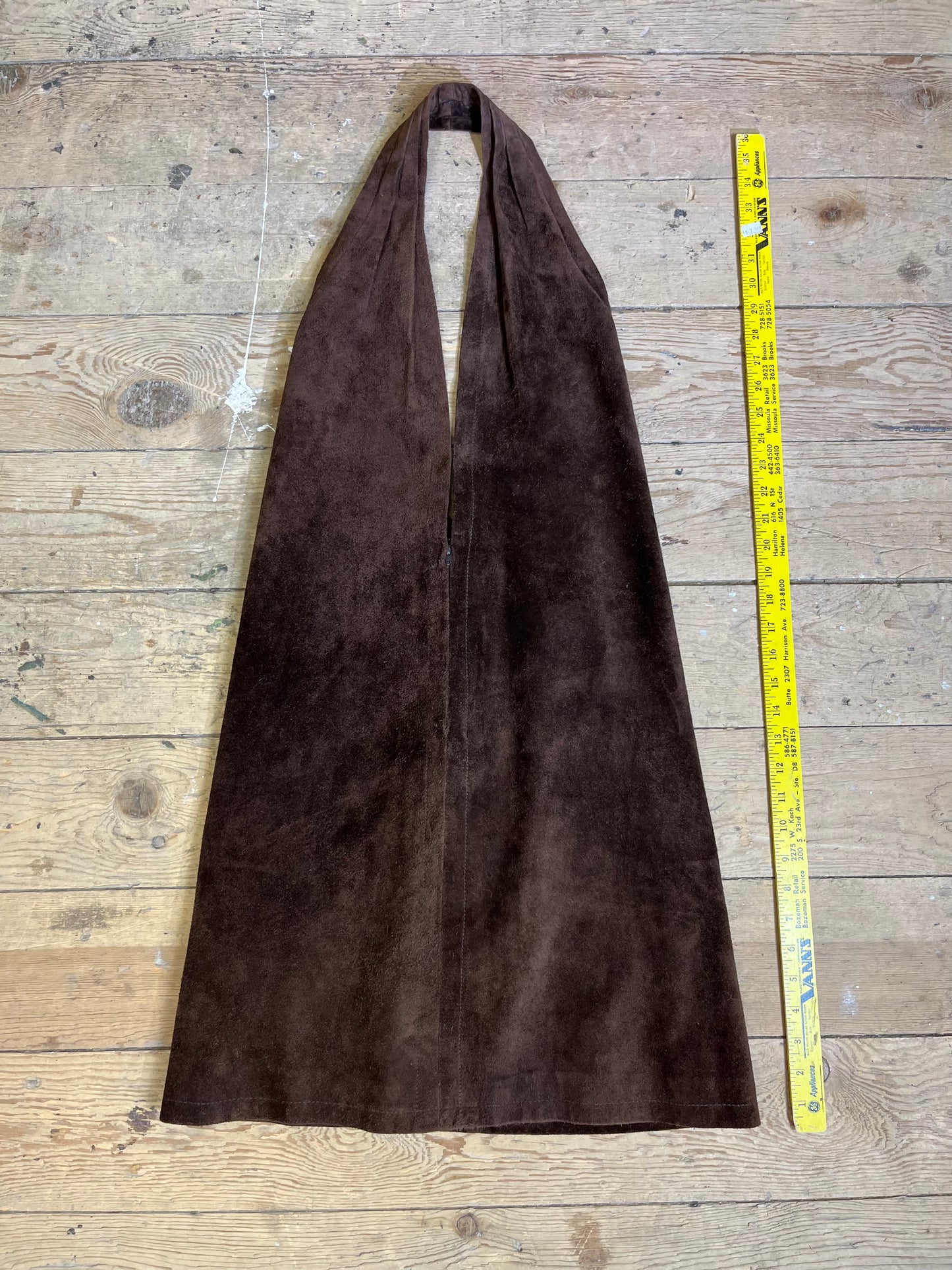 Rare 1960s-1970s Brown Suede Halter Dress by Pierre Cardin