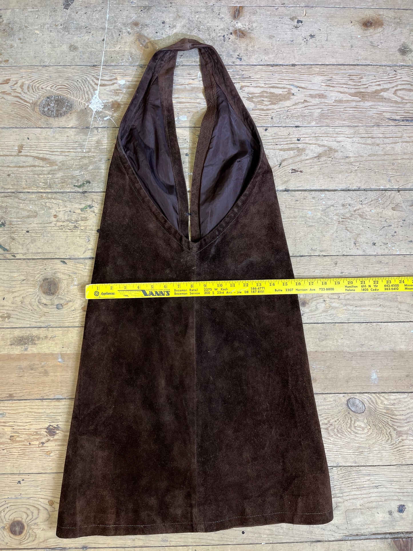 Rare 1960s-1970s Brown Suede Halter Dress by Pierre Cardin