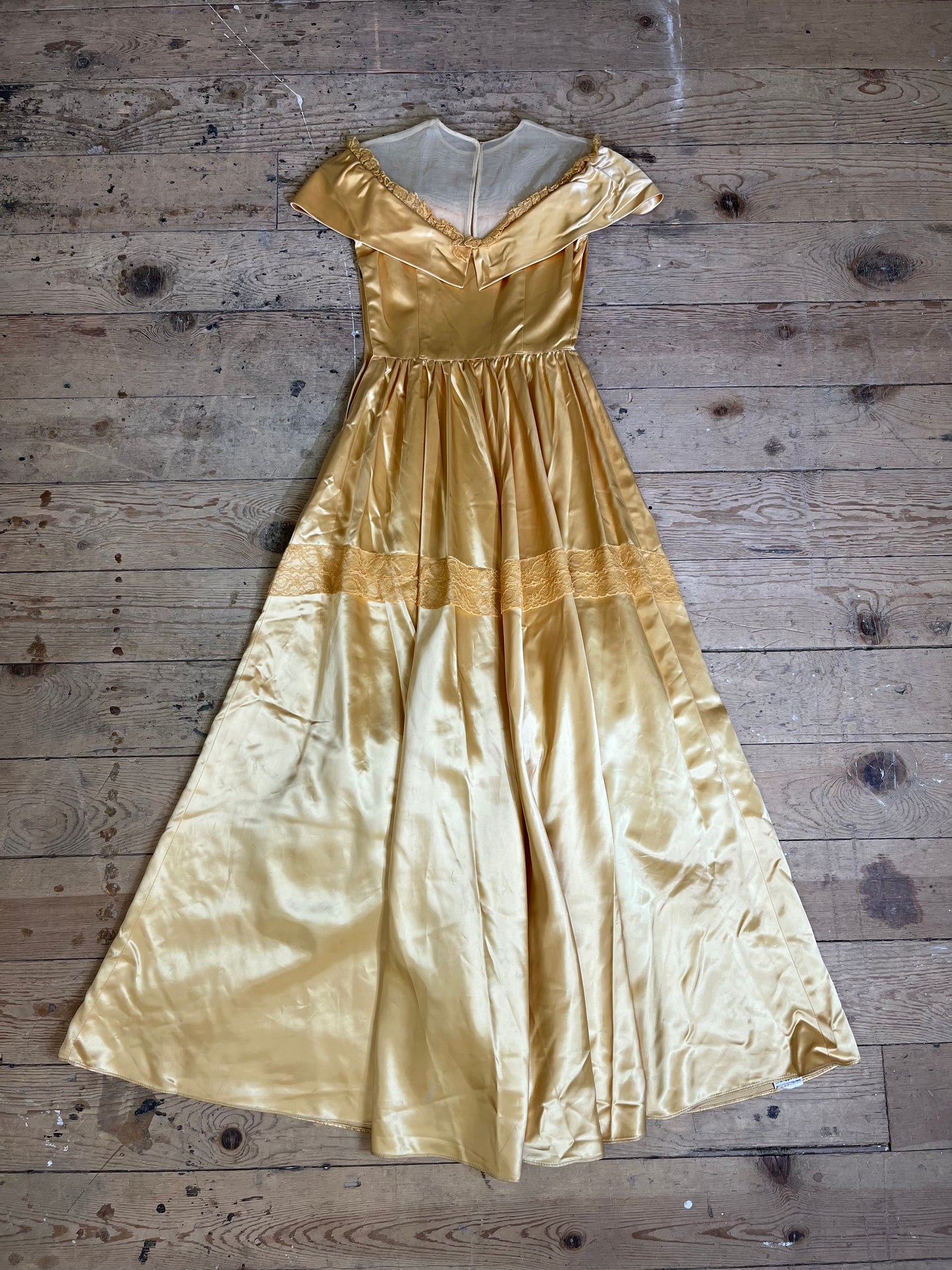 1950s Beauty & The Beast Style Golden Ball Gown