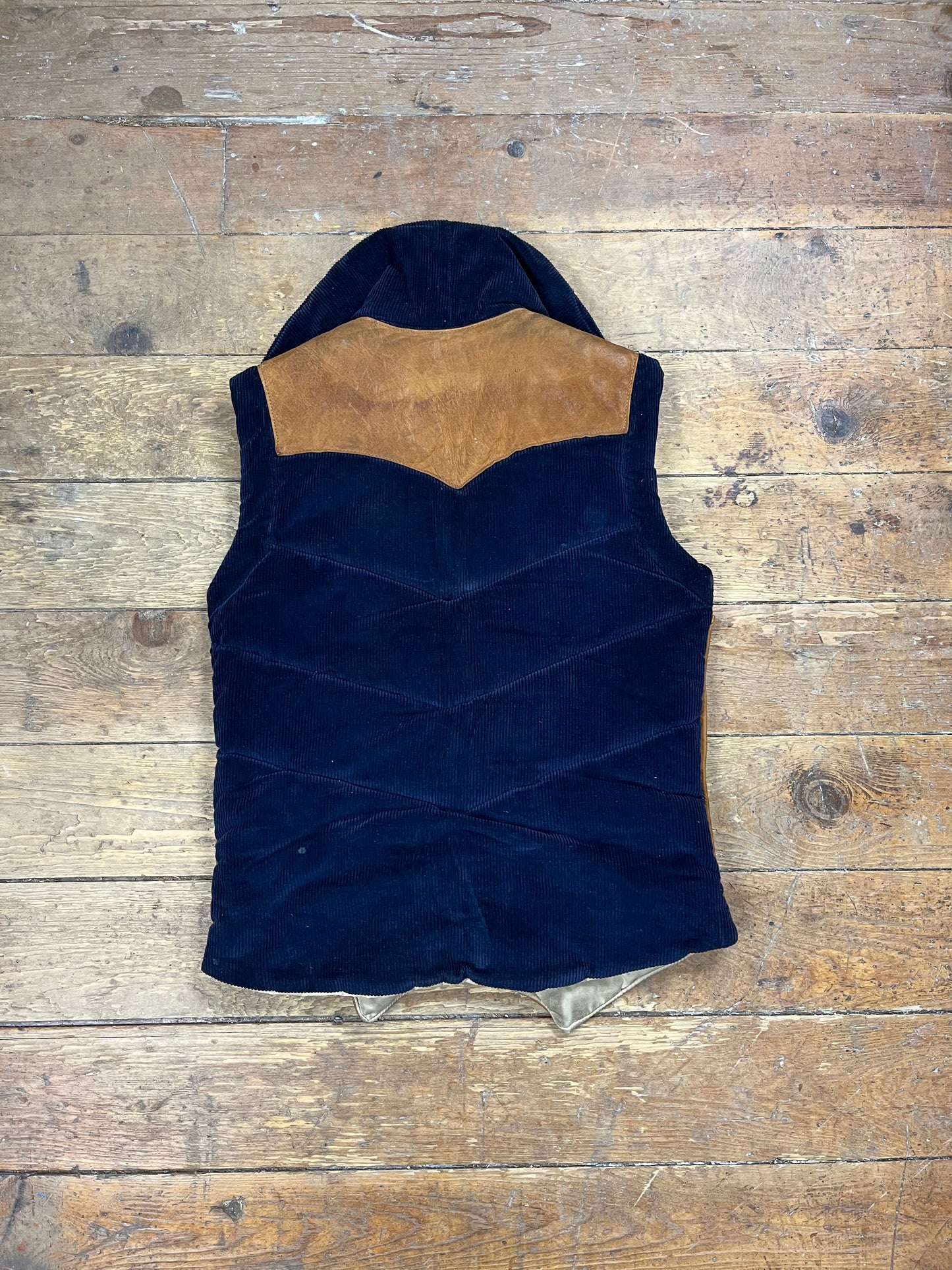 1970s Leather and Corduroy Vest by Storm Mountain Sportswear