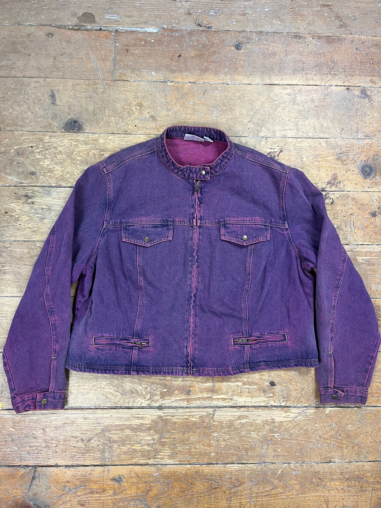 1990s Purple Acid Wash Denim Jeans by Newport News Jeanology