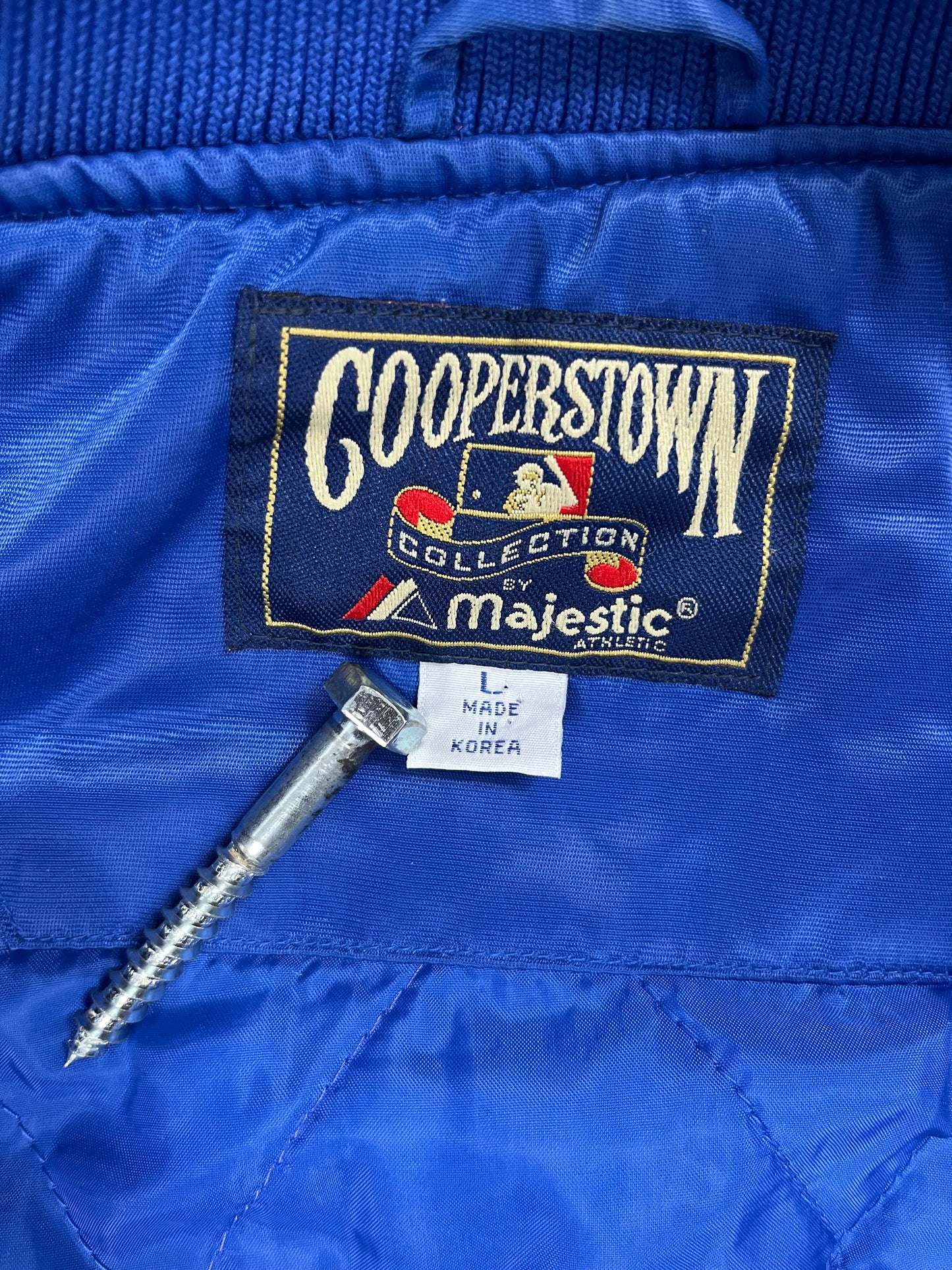 Royal Blue Quilted Brooklyn Dodgers Jacket by Majestic, Cooperstown Collection