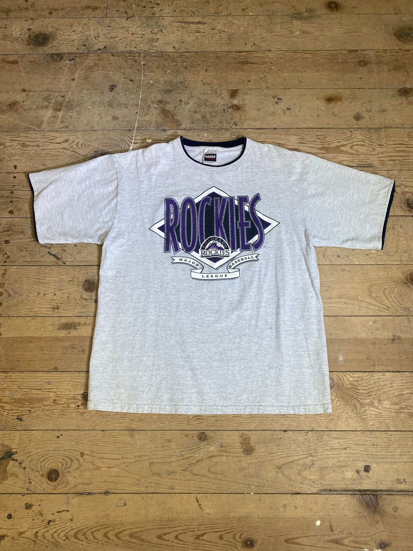 1992 Colorado Rockies Double Collar Graphic T-Shirt by Tultex