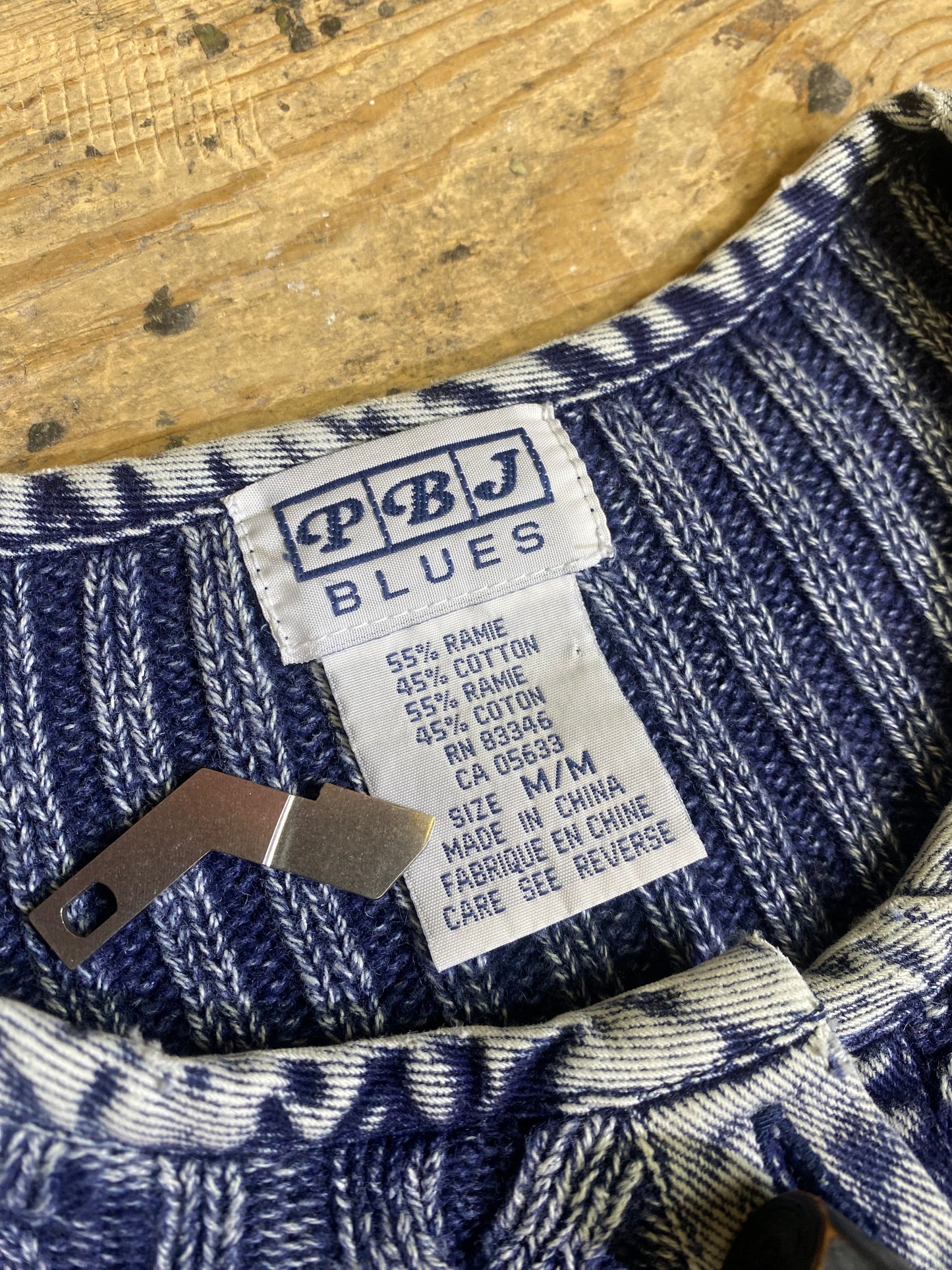 1990s Henley Knit Acid Wash Sweater by PBJ Blues