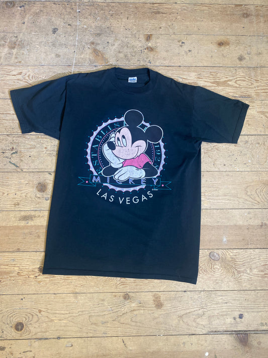 1990s Mickey Mouse Las Vegas Graphic T-Shirt by Velva Sheen