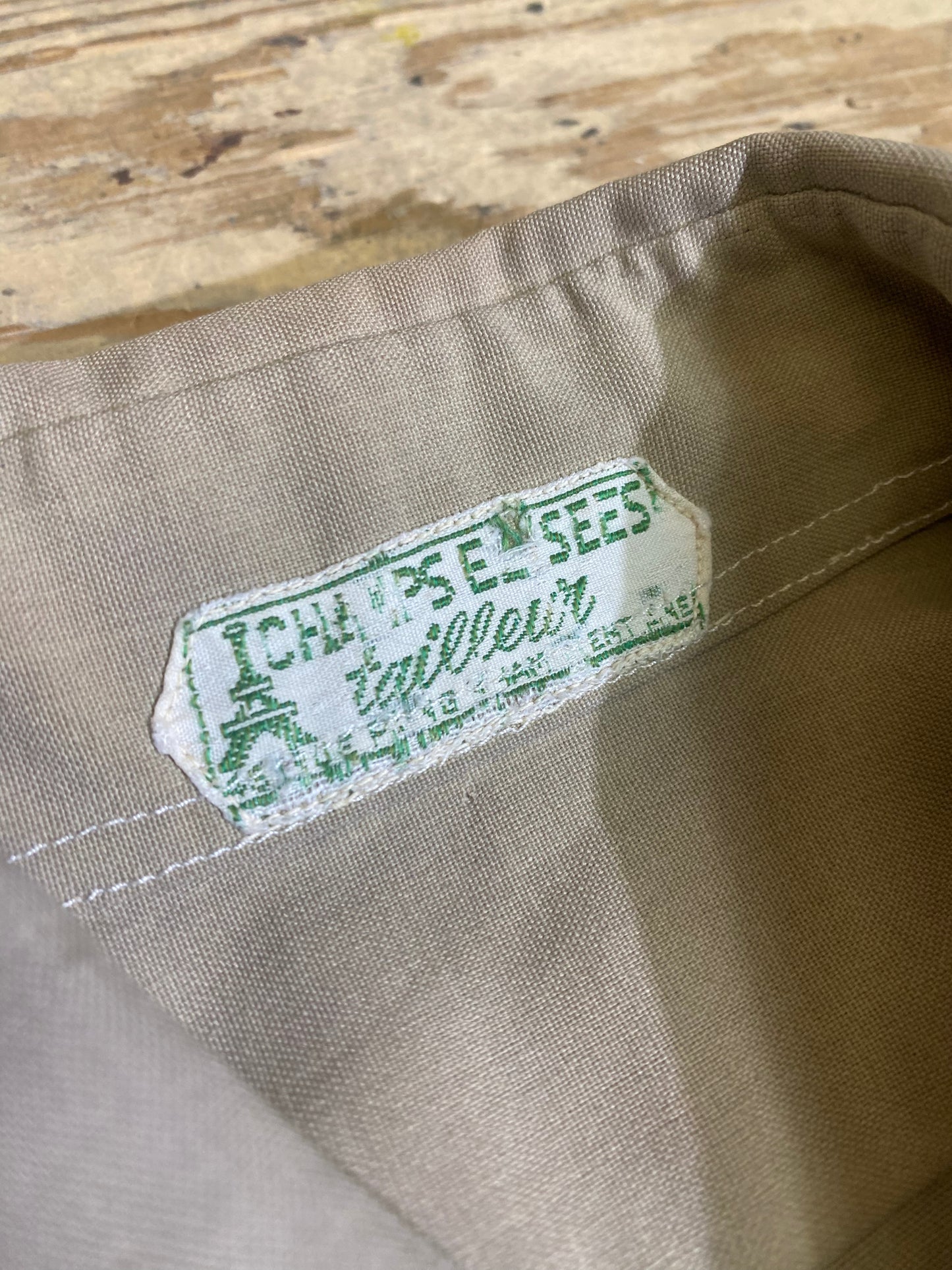 True Vintage Tan Double Pocket Button Up by Champs Elysees Tailleur