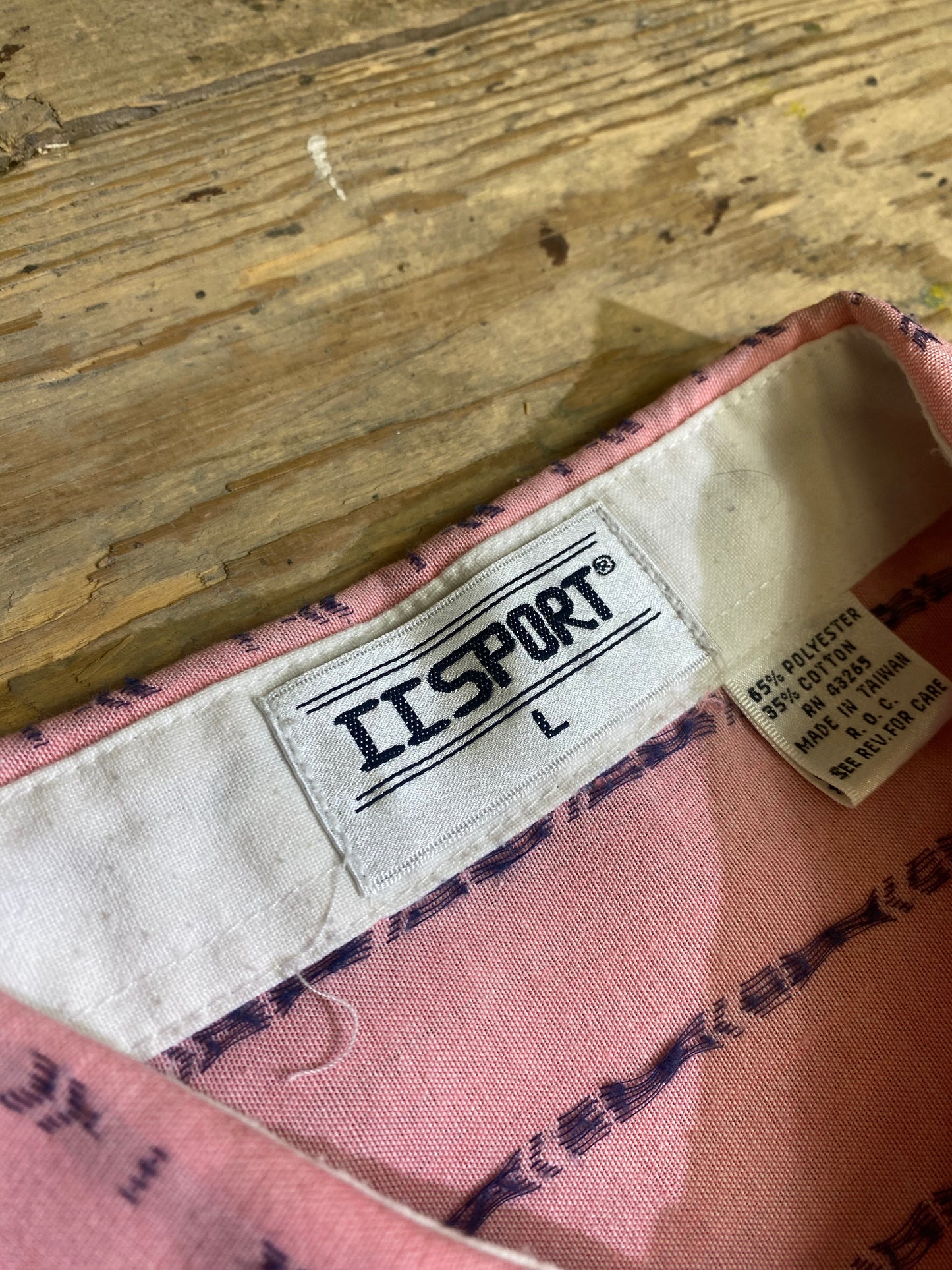 1990s Pink Patterned Popover Shirt by CC Sport