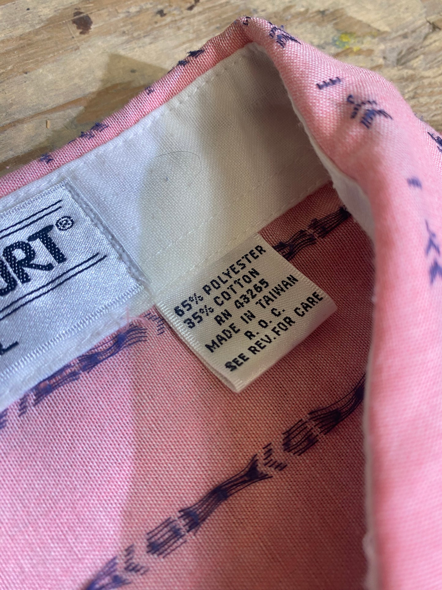 1990s Pink Patterned Popover Shirt by CC Sport