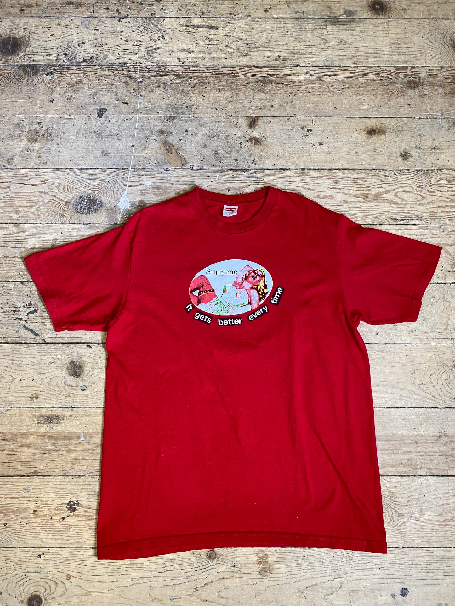 It Gets Better Every Time Red Graphic T-Shirt by Supreme