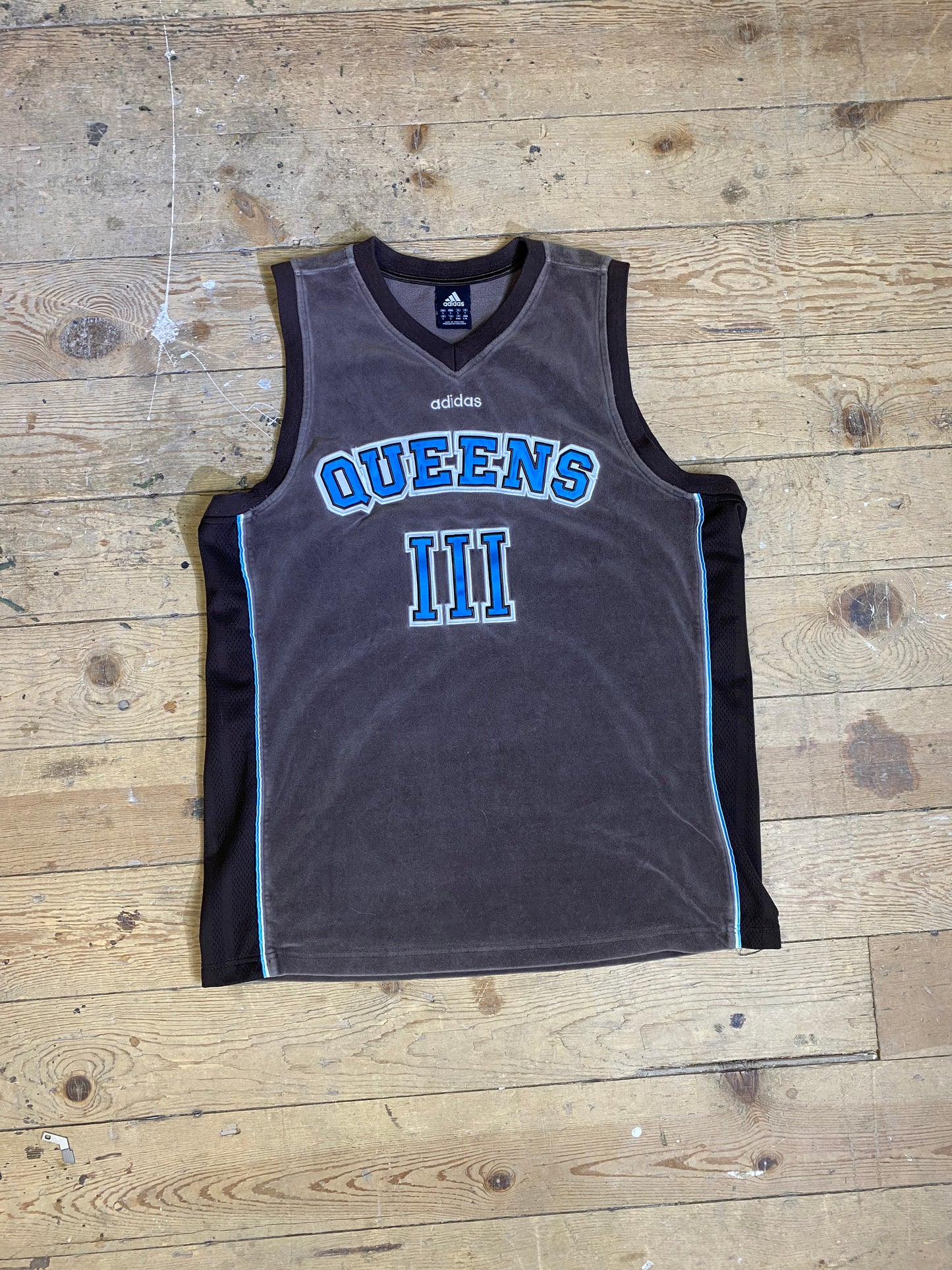 Y2K Era Queens III Brown Velour Jersey by Adidas