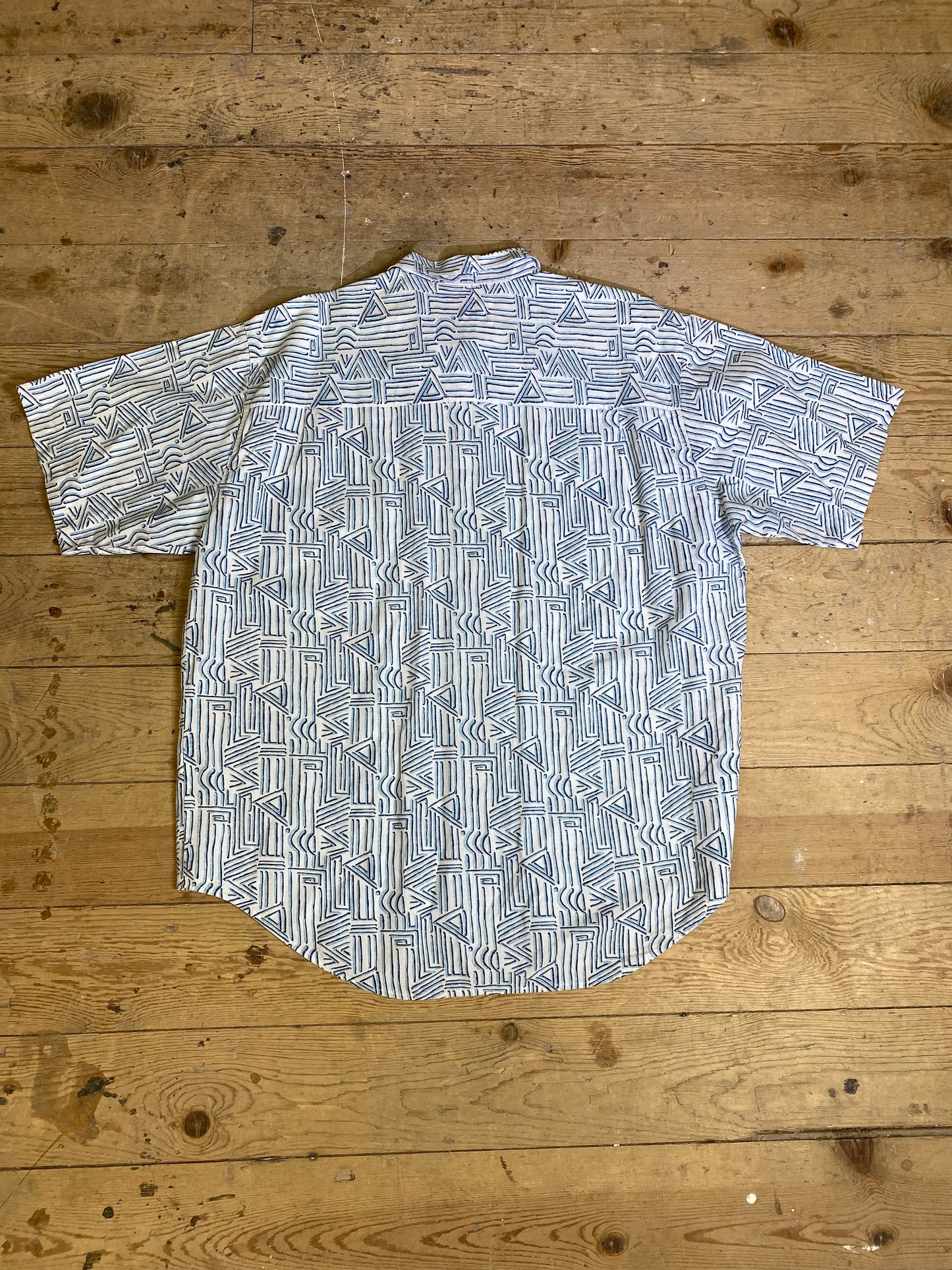 1990s Blue Patterned Button Up Shirt by Levi's