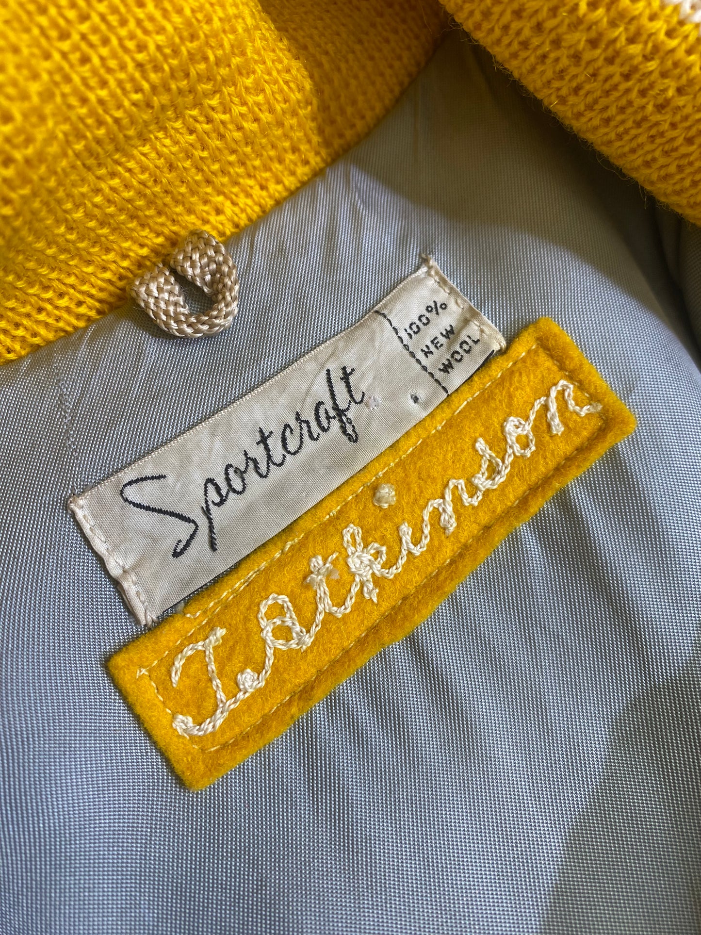 1950s-1960s Wool Yellow Lettermen's Jacket by Sportscraft