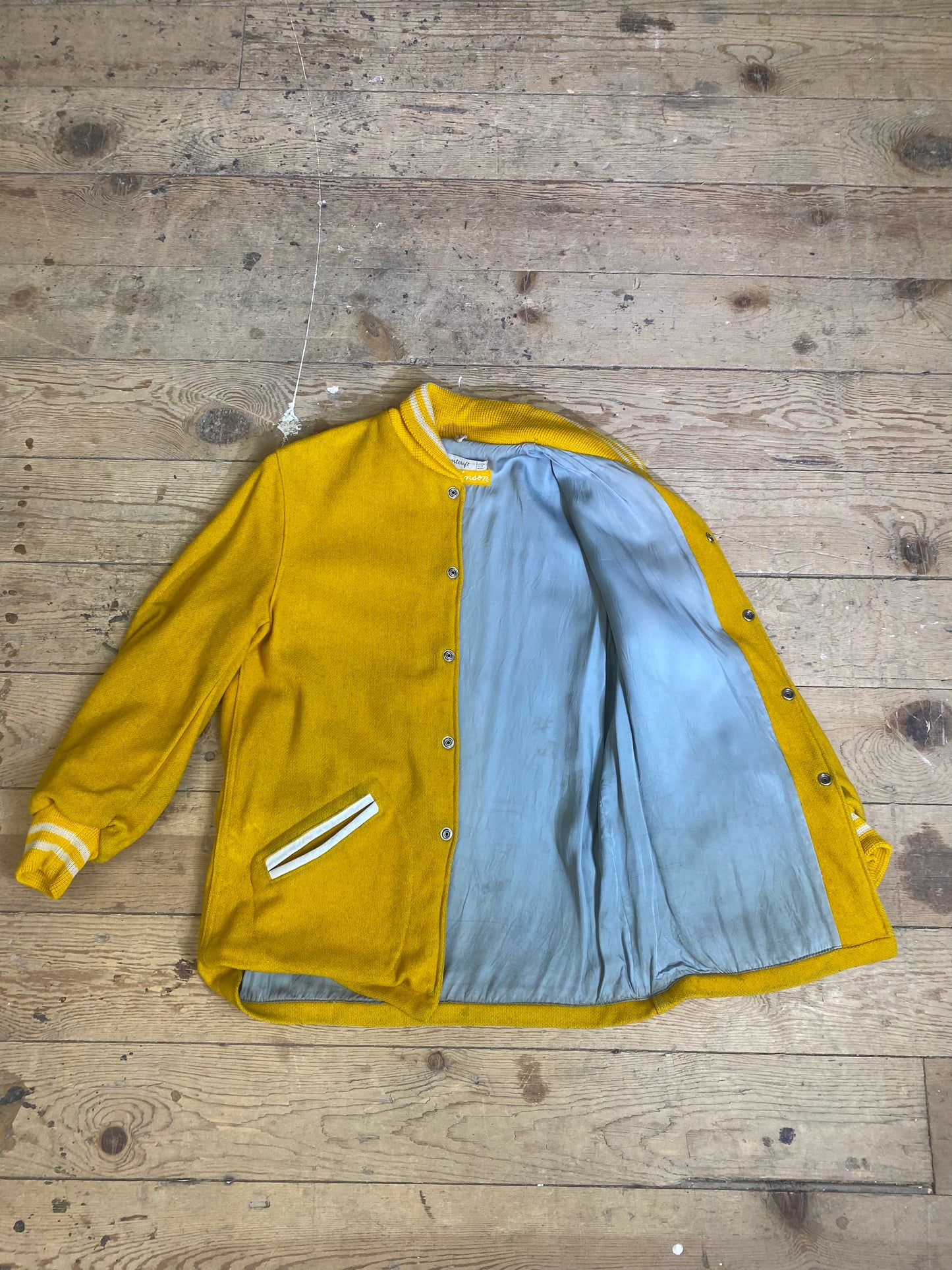 1950s-1960s Wool Yellow Lettermen's Jacket by Sportscraft