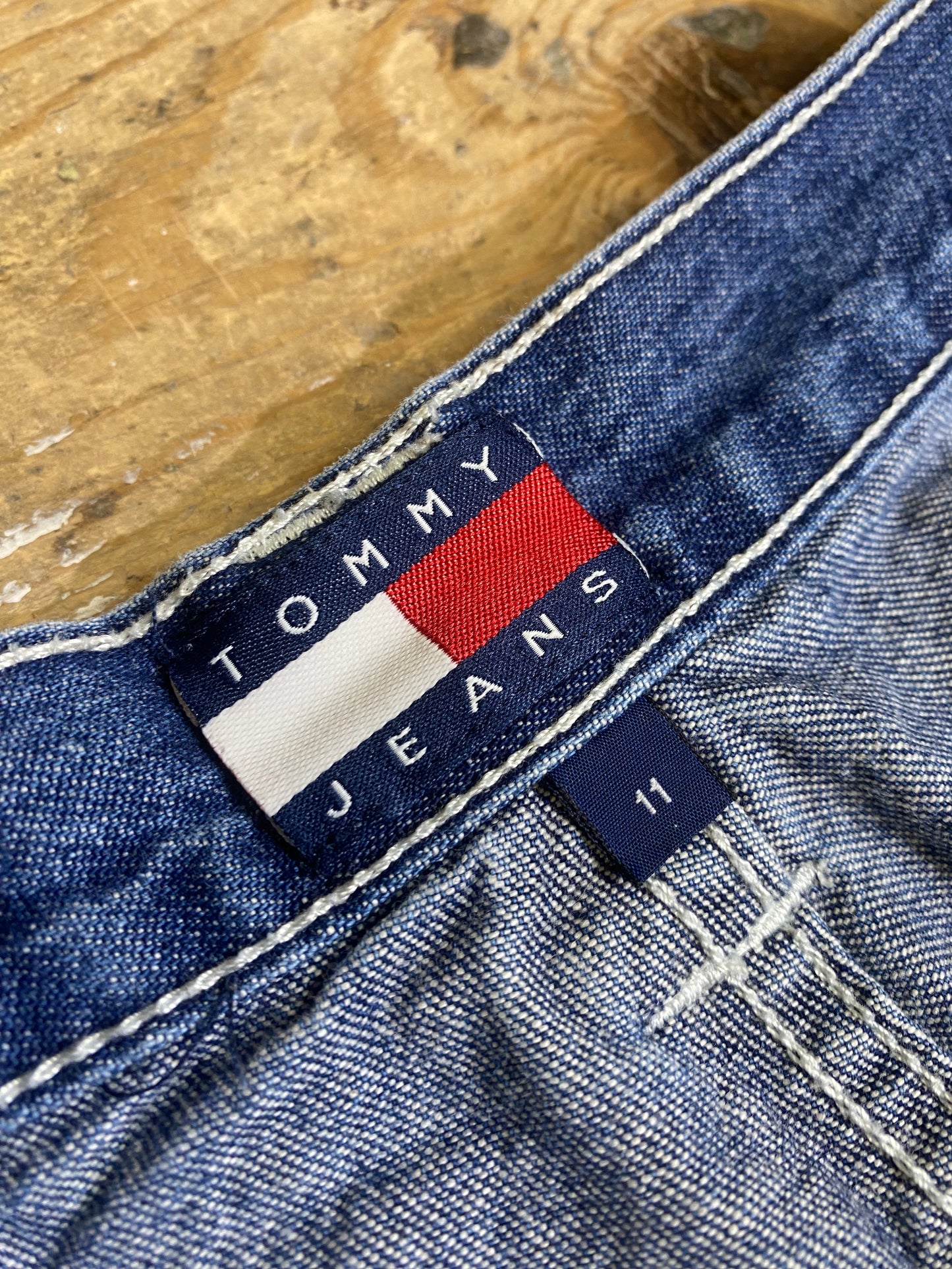 Y2K Era Mid-Wash Denim Cargo Shorts By Tommy Hilfiger