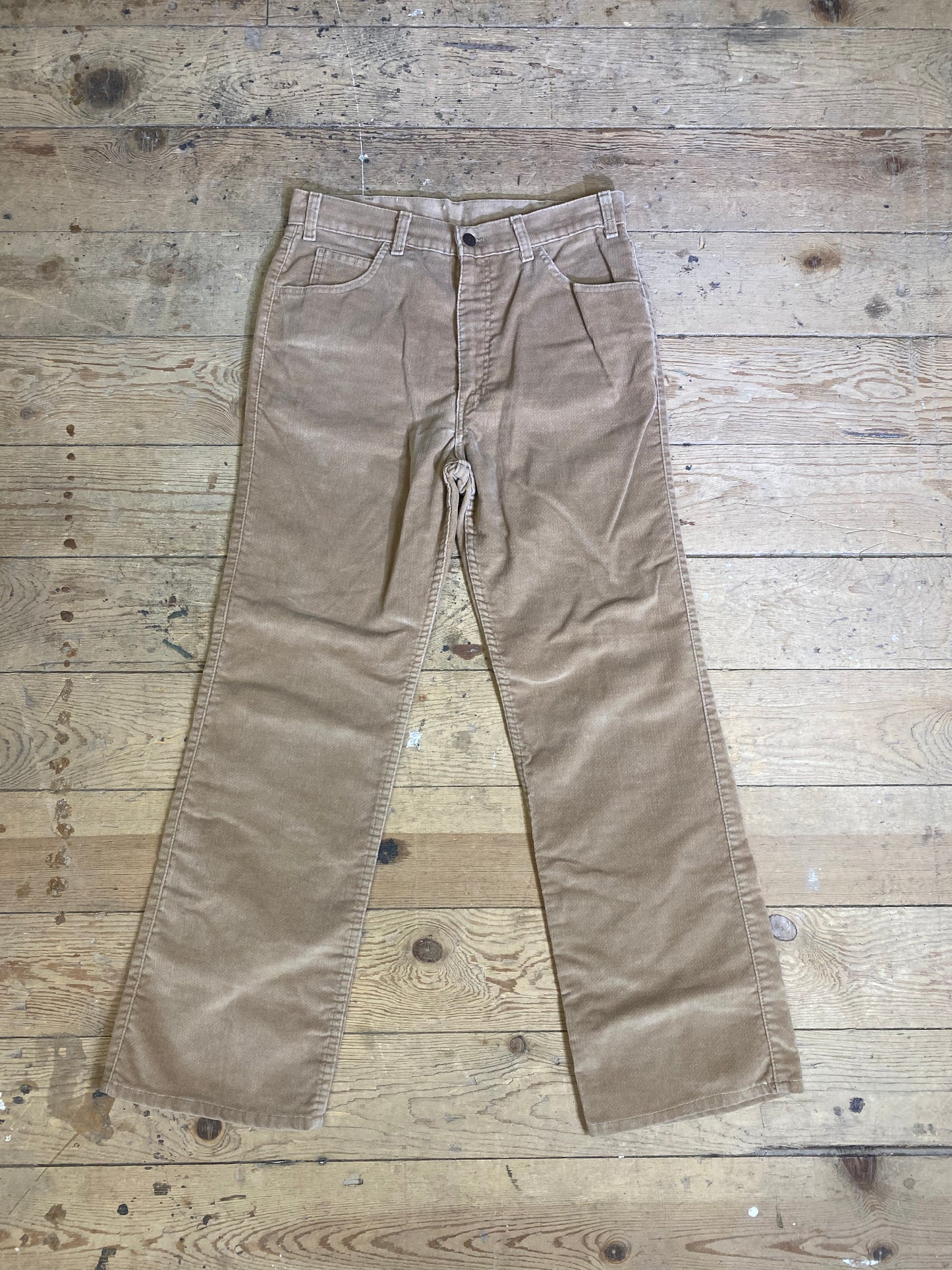 1970s Tan Corduroy "Movin' On" Flare Leg Pants by Levi's