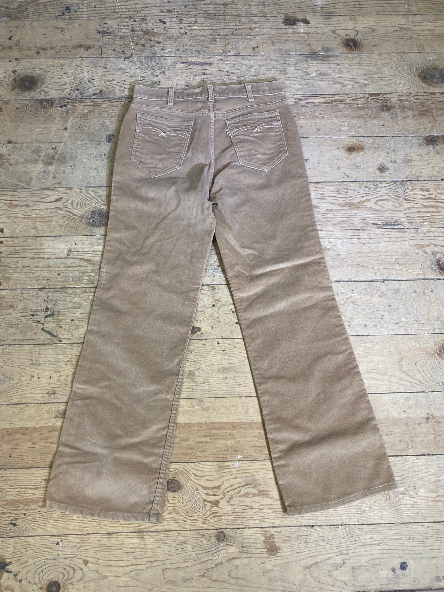 1970s Tan Corduroy "Movin' On" Flare Leg Pants by Levi's