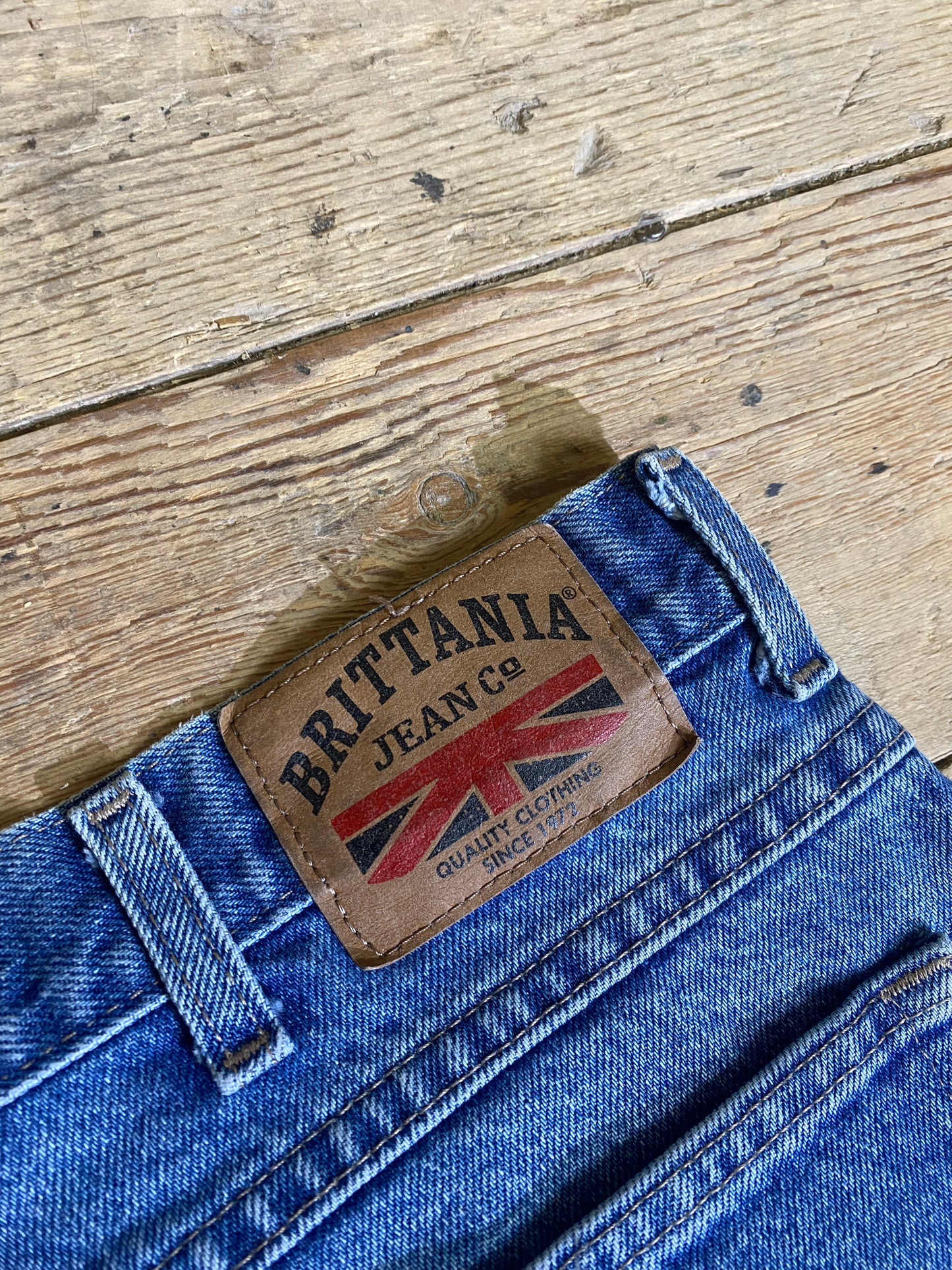 1990s Mid-Wash Denim Jeans by BRITTANIA JEAN CO.