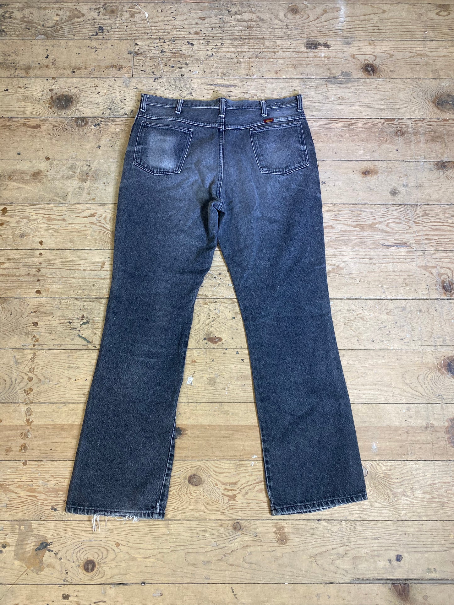 1990s Faded Black Denim Jeans by RUSTLER