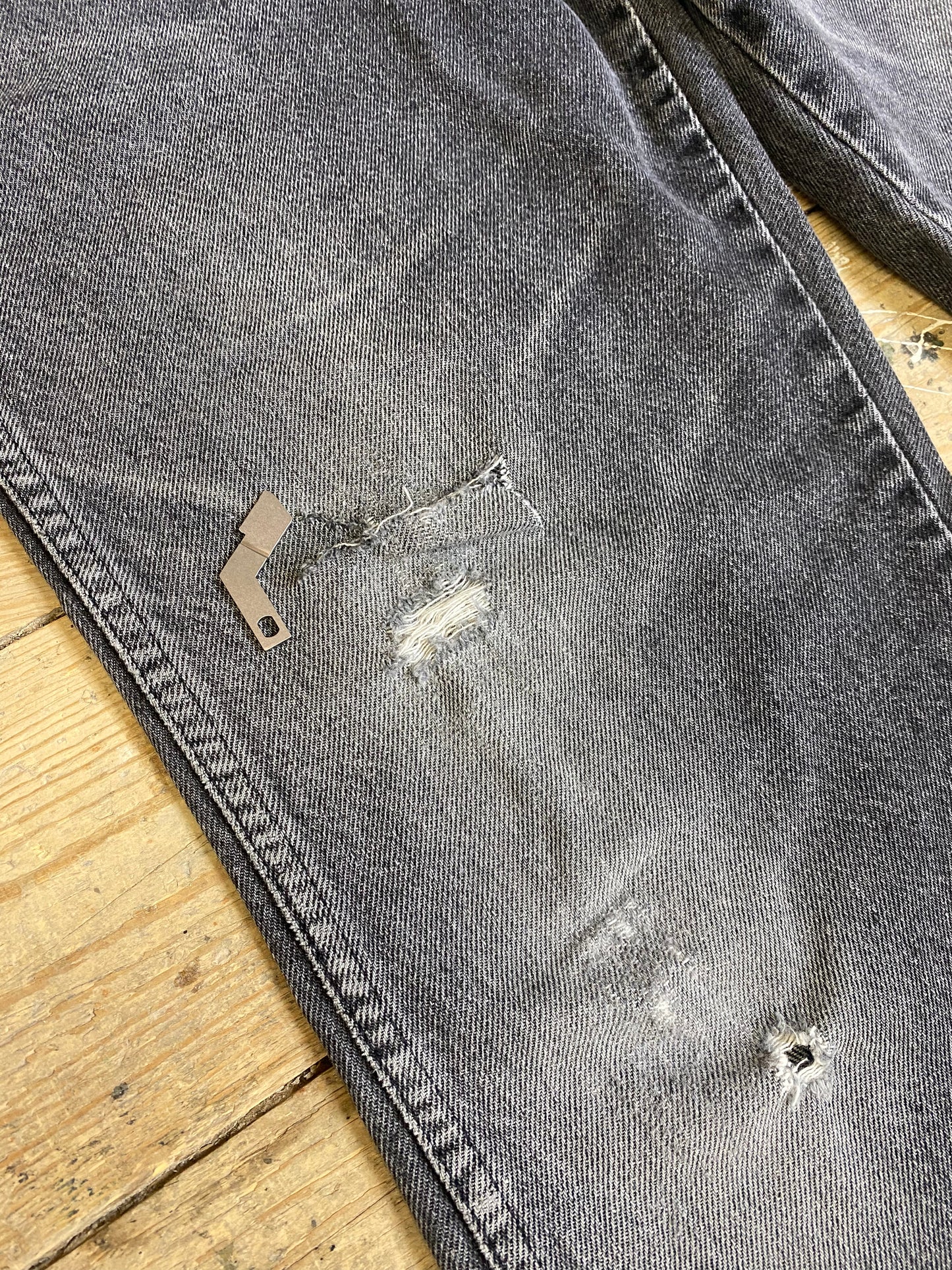 1990s Faded Black Denim Jeans by RUSTLER