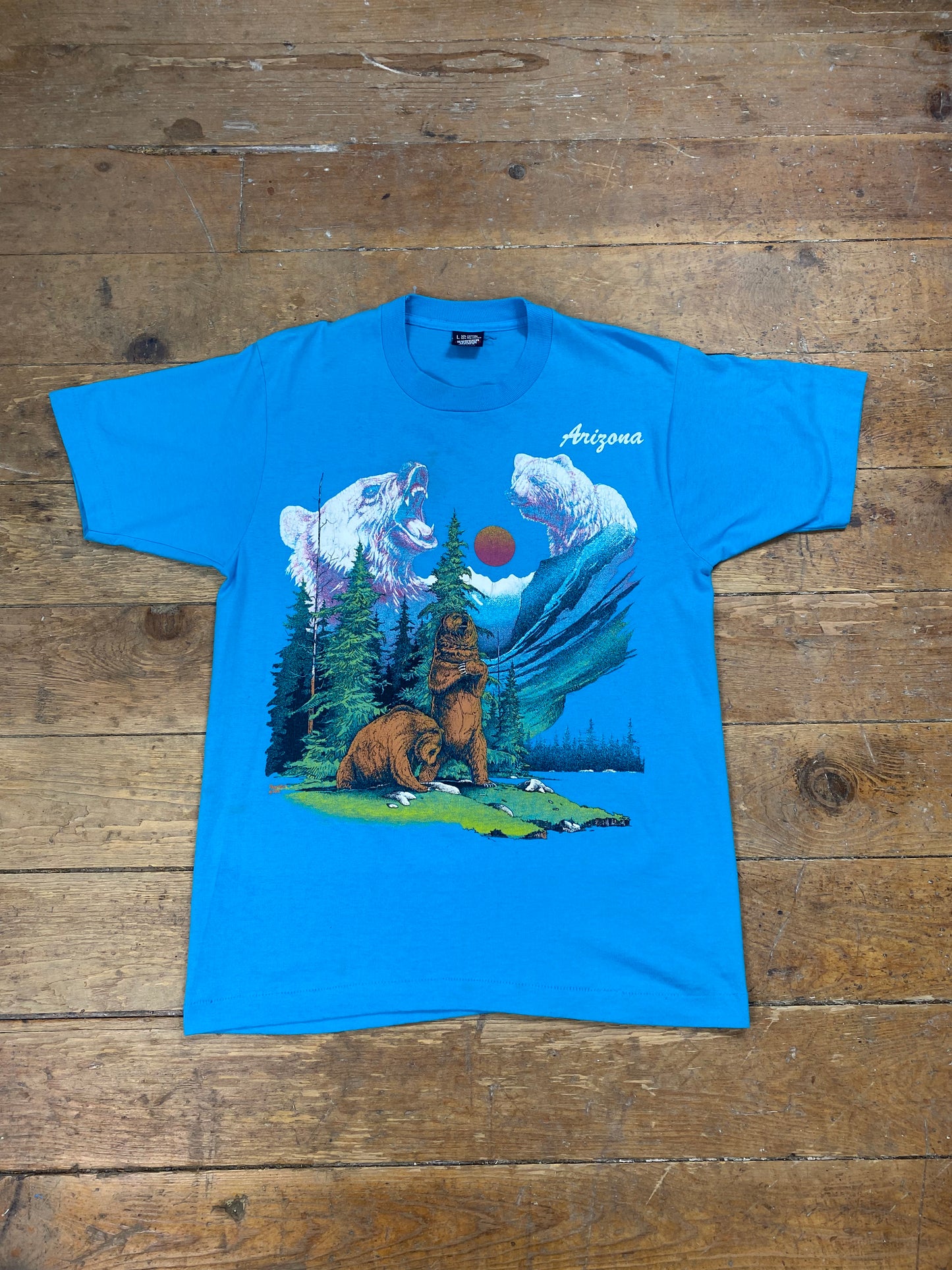 1991 Arizona Grizzly Bear Graphic T Shirt by Ragtops/Screen Stars Best