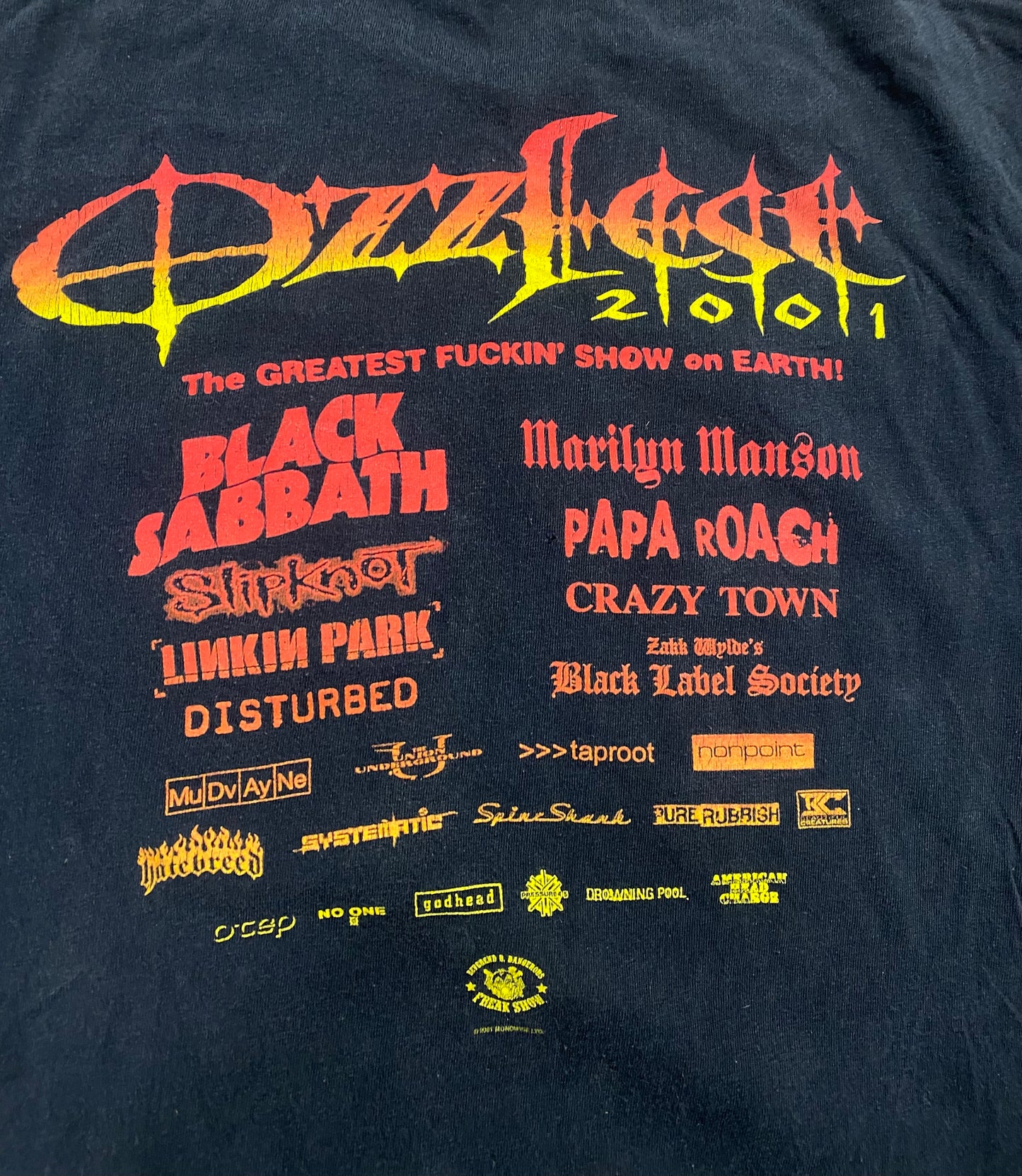 2001 Ozzfest Graphic T Shirt by Hanes