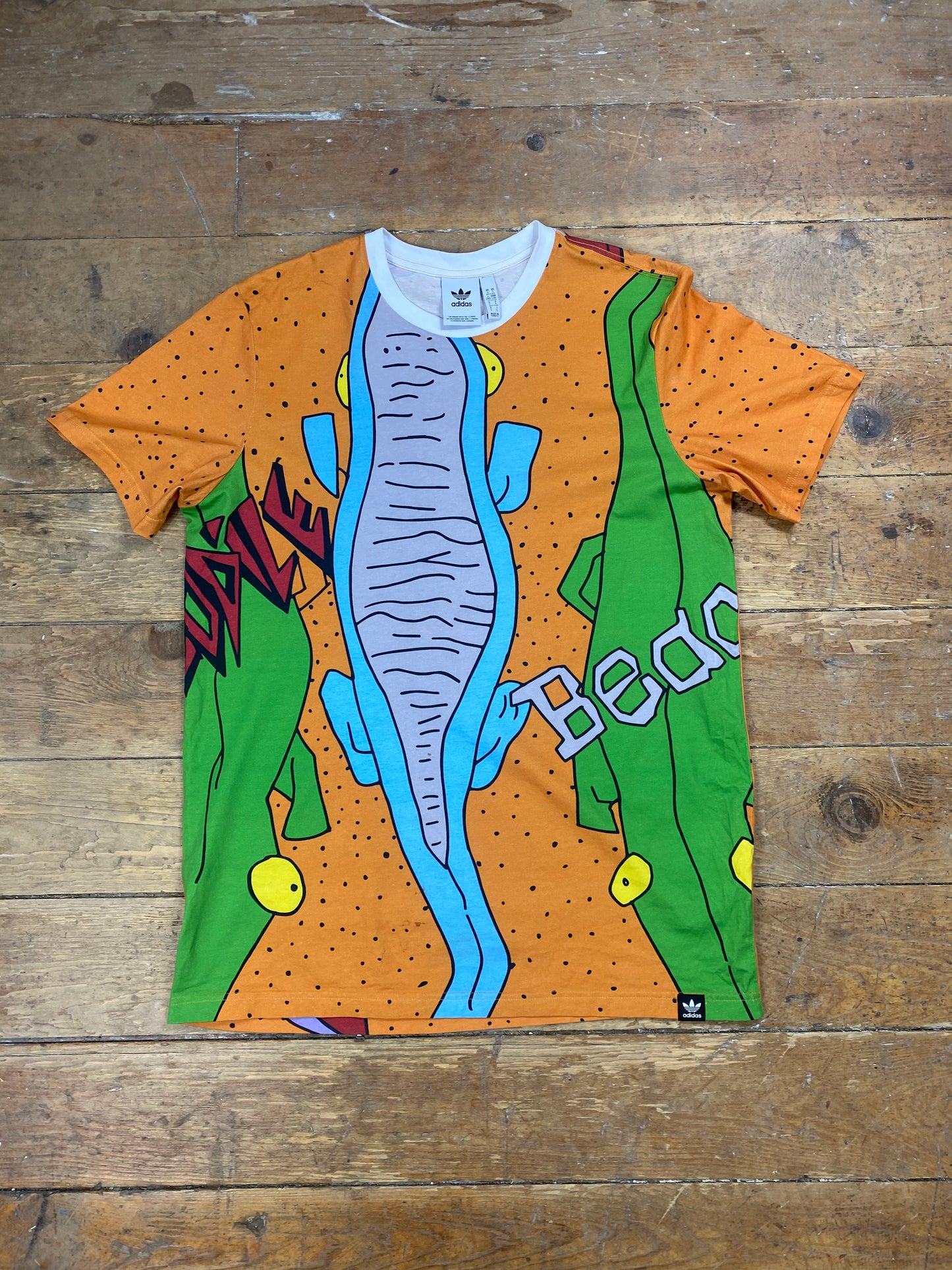 Rare Limited Edition Beach Alligator Graphic T Shirt by Adidas