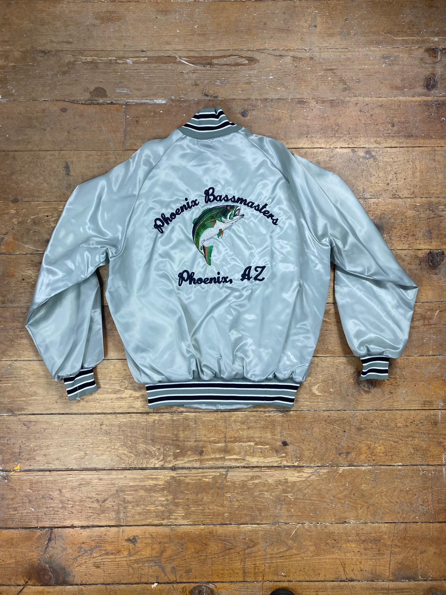 1990s Phoenix Bassmasters Nylon Bomber Jacket by West Ark