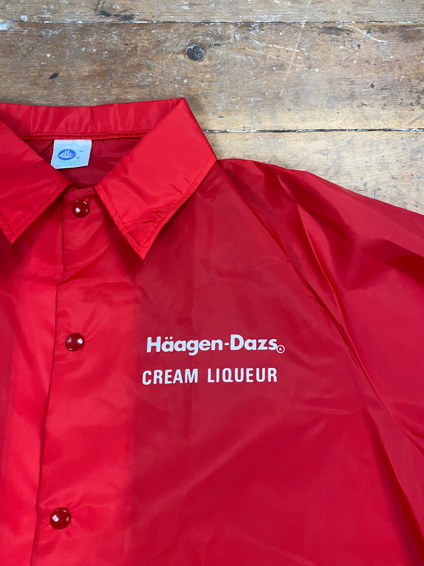 1980s Haagen-Dazs Cream Liqueur Nylon Collared Jacket